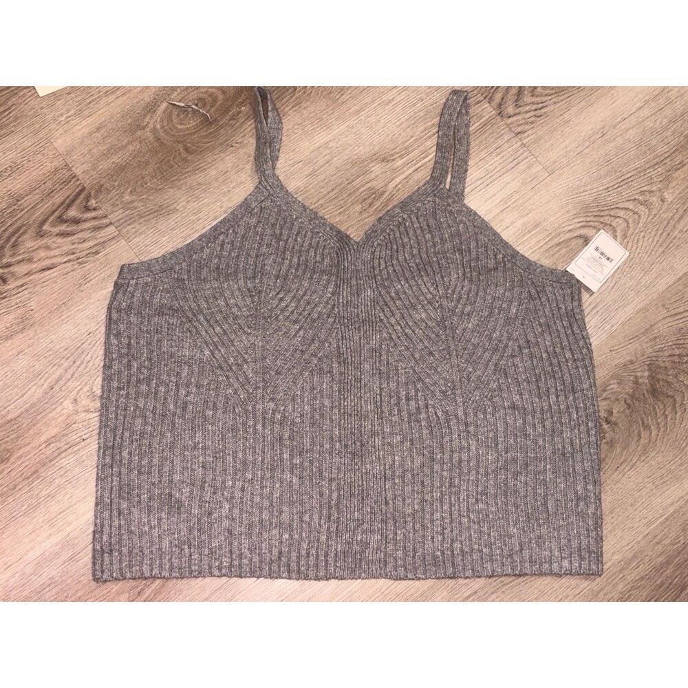Auden Ribbed V neck Camisole Women 1X‎ Grey NWT